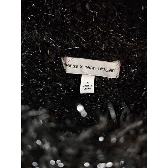 EXPRESS Nigen Mirsalehi Metallic Eyelash Knit Sweater Dress Size Small - Picture 5 of 5